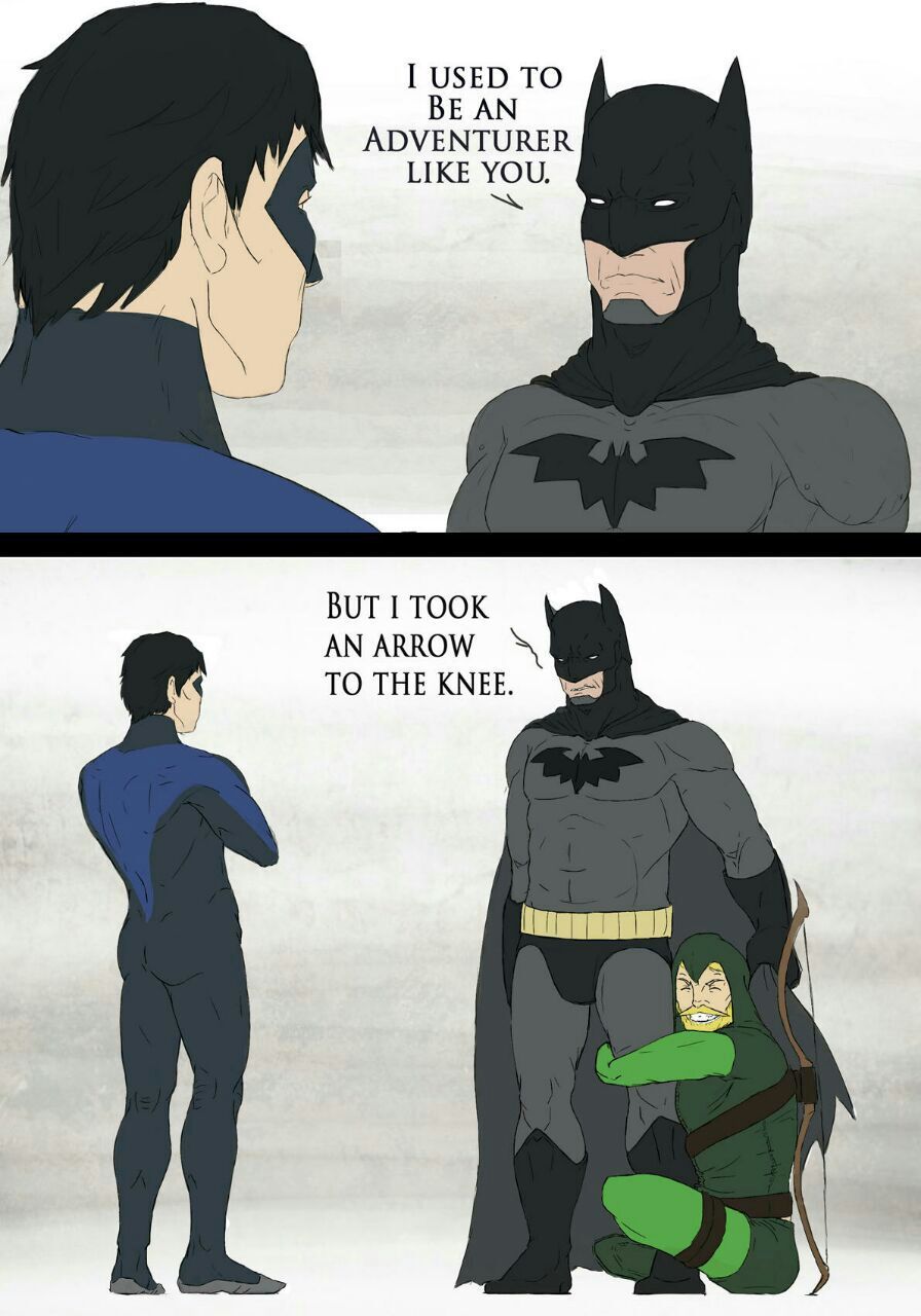 Batman might get nervous, a man approaches with his weapons drawn - meme