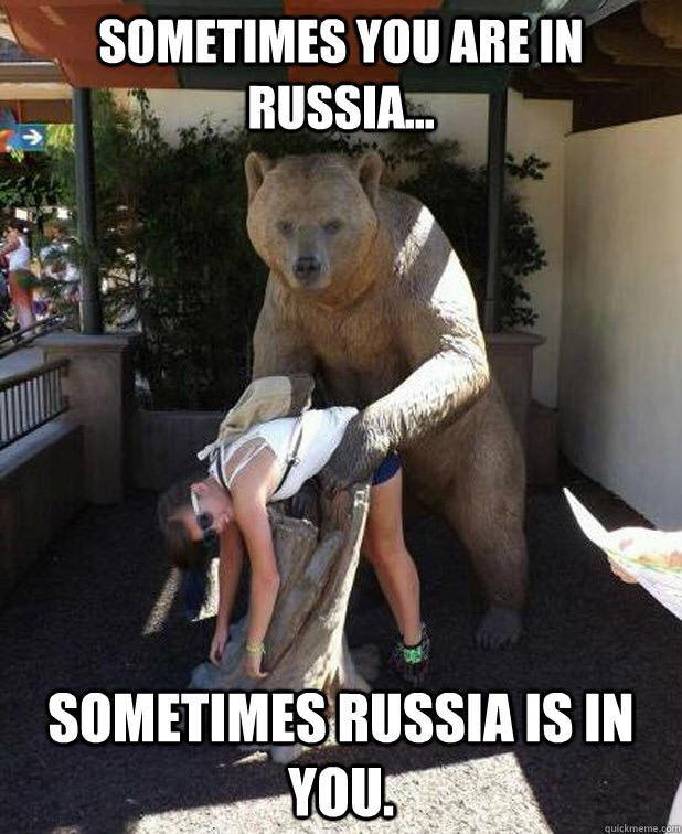 Russia on Ice is burning a hole. - meme
