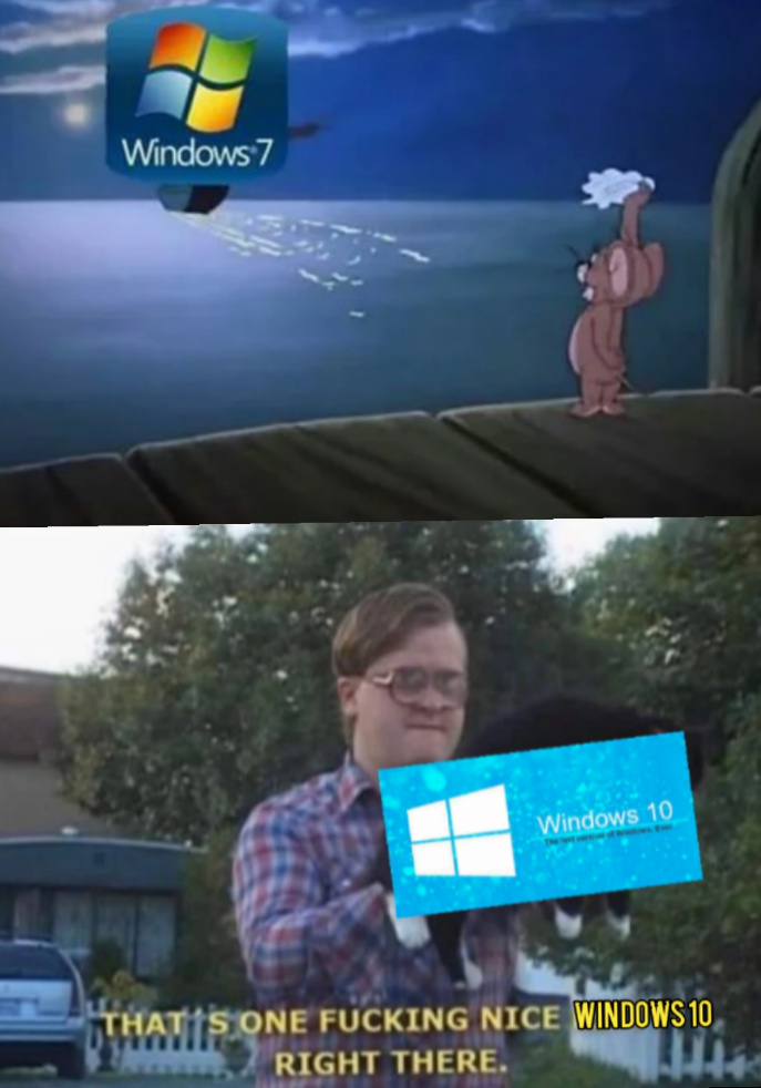 Bye bye Windows 7 - meme