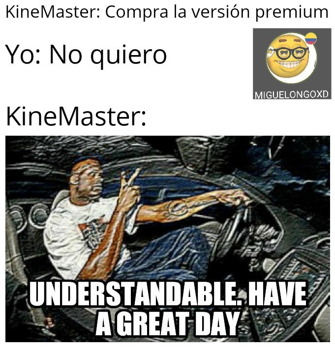 El título está editando con KineMaster - meme