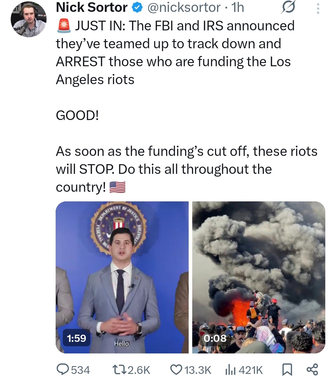 fbi & irs teaming up to shut down la riot money sources - meme