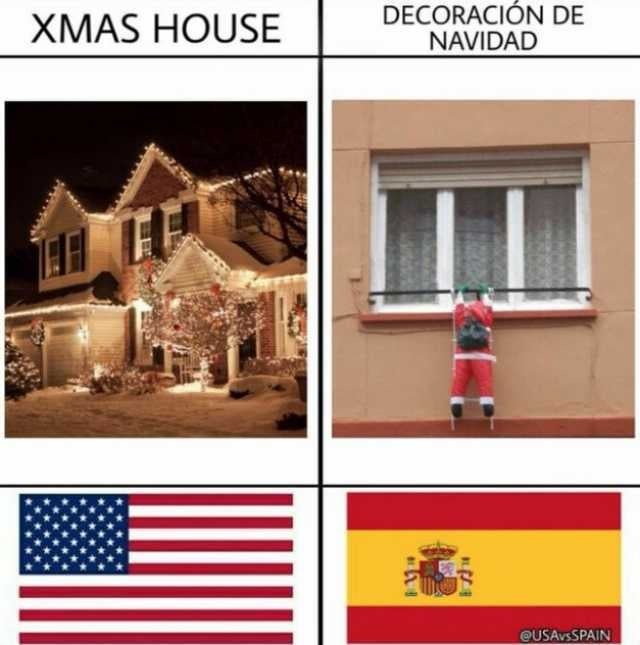 Decoración de navidad en España - meme