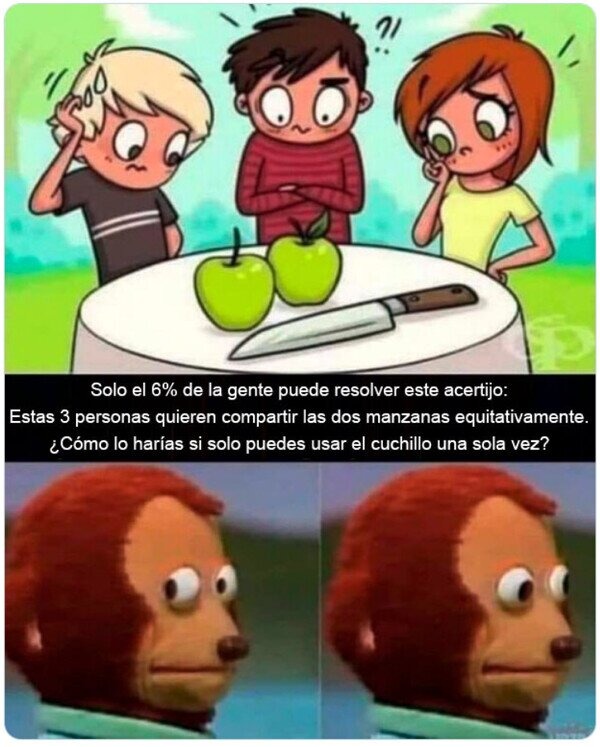 Solo el 6% puede resolver este acertijo - meme