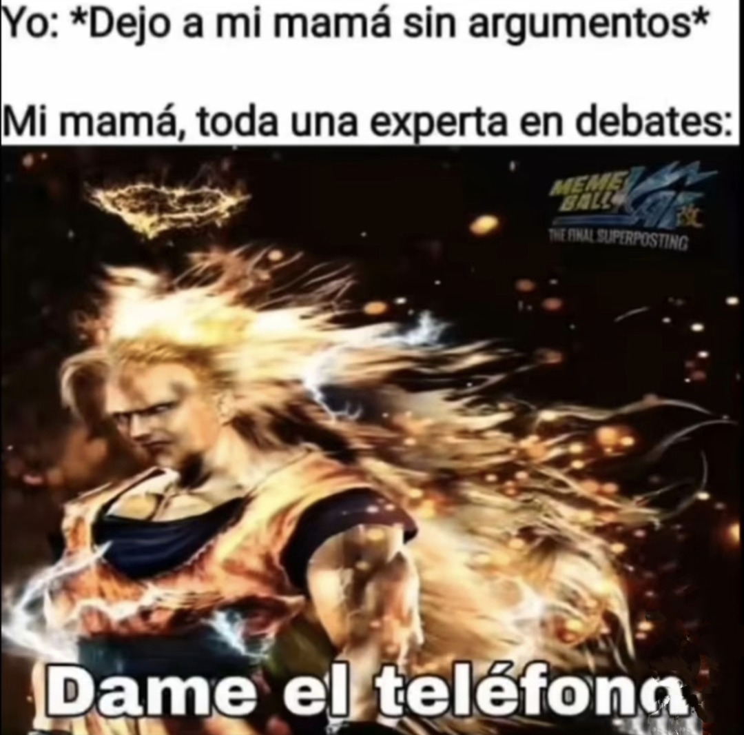 La dejo sin argumentos y me saca el combo Dame el teléfono - meme