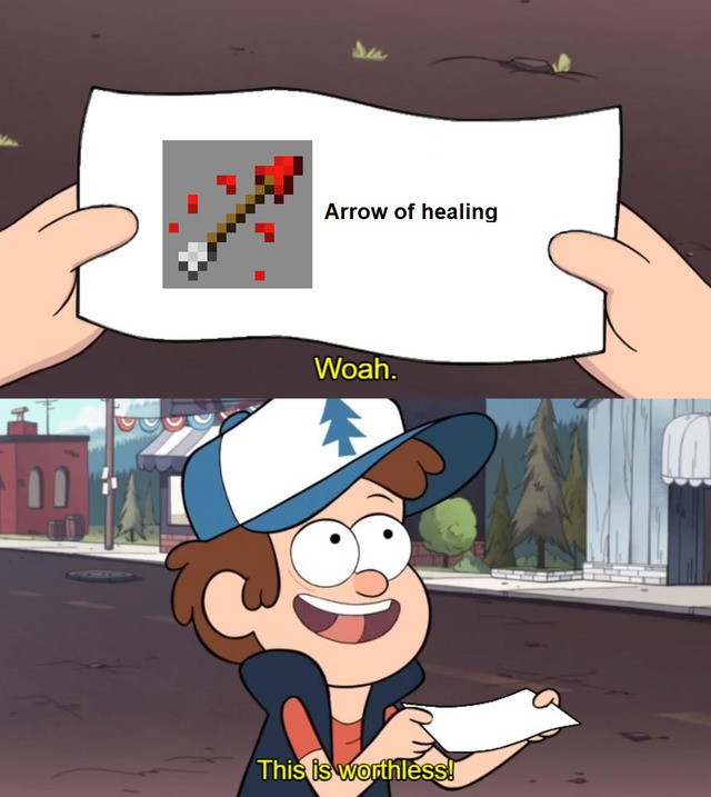 Worthless arrow of healing - meme