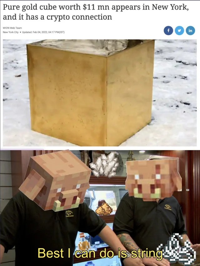 Pure gold cube - meme