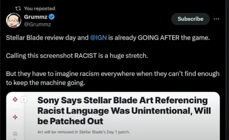 Stellar Blade racist controversy - meme