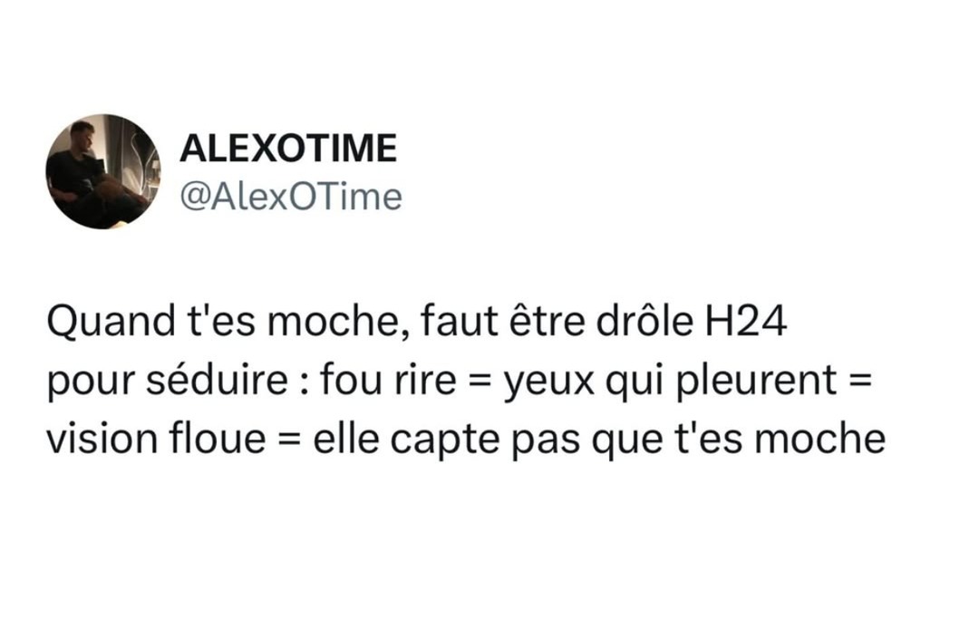 Être moche c’est un taf à temps plein - meme