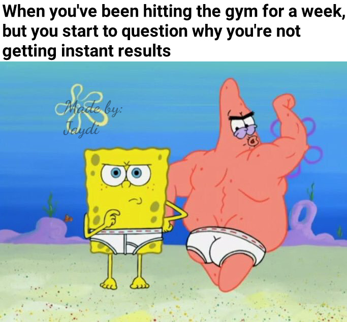 Not giving up till I see results - meme