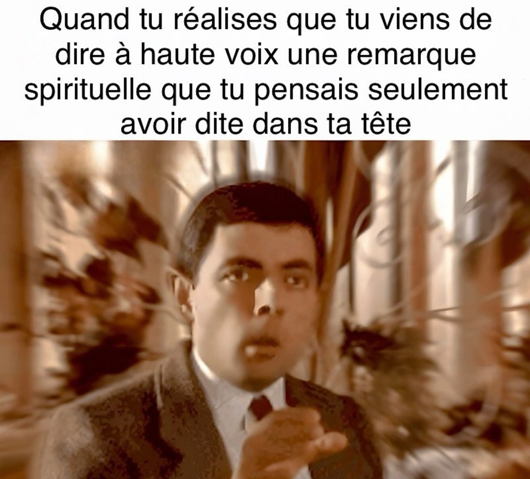 Quand tu te rends compte que t’as dit ta pensée à voix haute - meme