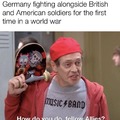 Germany fighting alongside British and American soldiers for the first time in a world war
