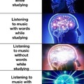 Studying with music, different cases