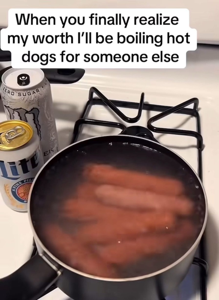 When you finally realize my worth I'll be boiling dogs for someone else - meme