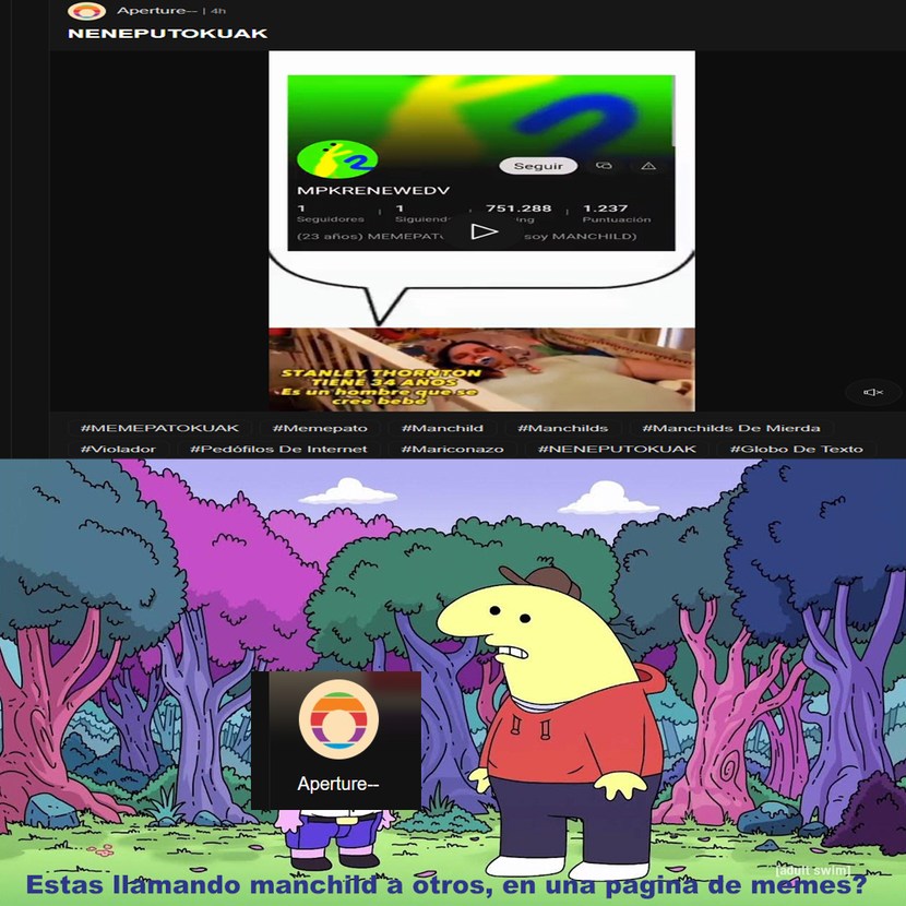 Decile "manchild" a otros acá es como venir a una fiesta de disfraces y quejarte de que haiga disfrazados, hipocritas - meme