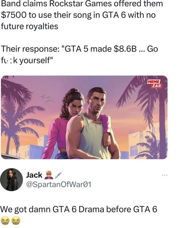 GTA 6 music controversy - meme