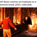 Jeff Bezos catches an employee on a restroom break