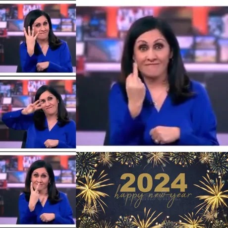 Happy 2024 from the BBC news - meme