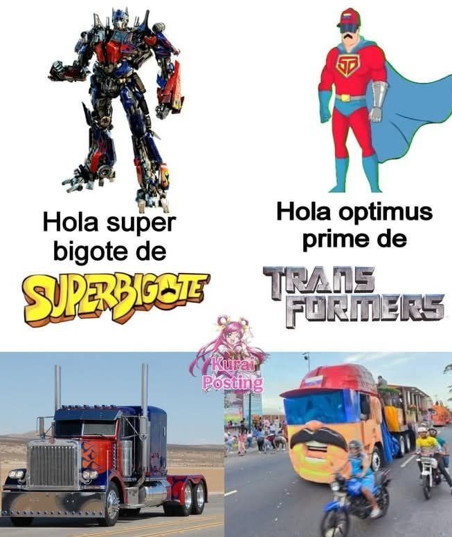 Optimus Prime versión 2025: ahora con bigote - meme