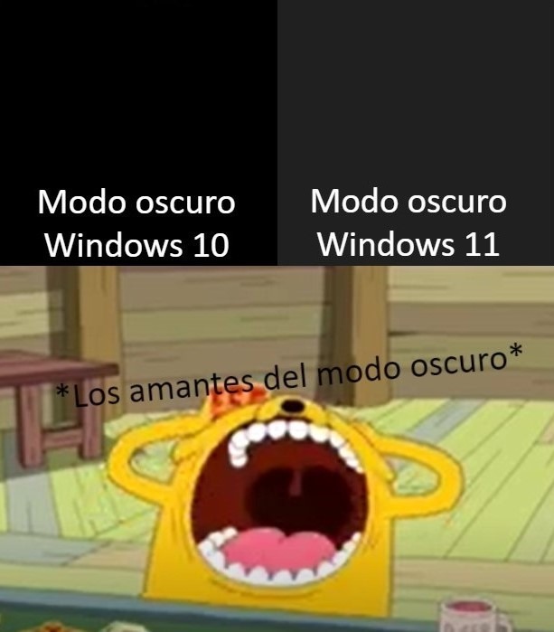 Modo oscuro en windows 11 es md - meme
