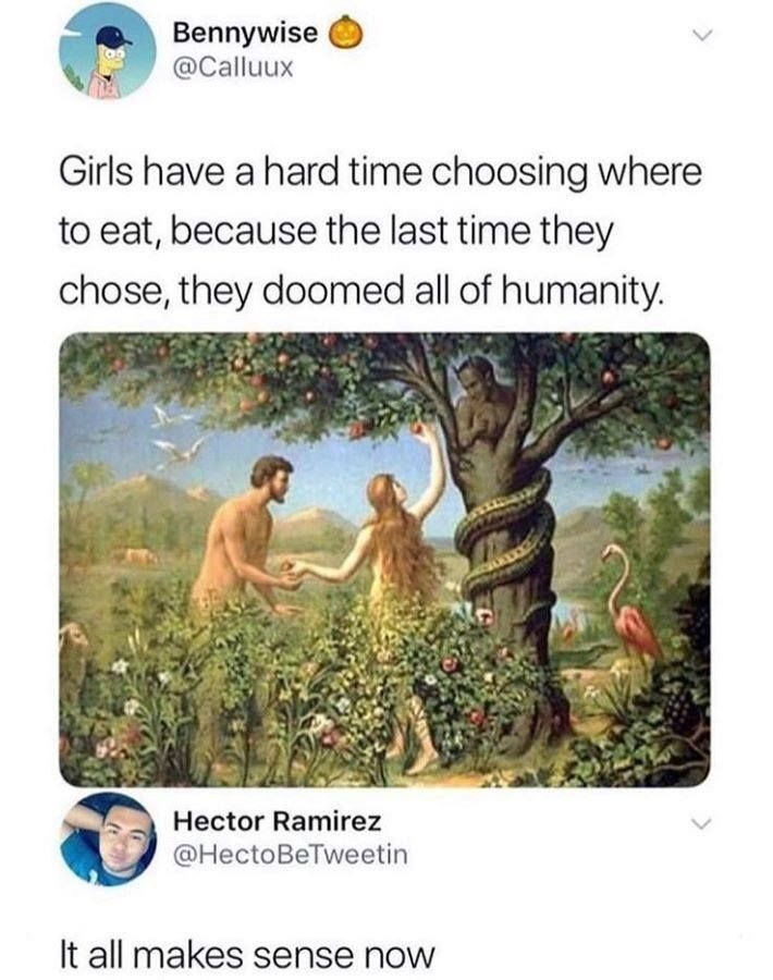 Girls have hard time choosing where to eat - meme