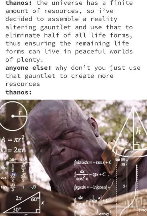 Thanos can be a good guy - meme