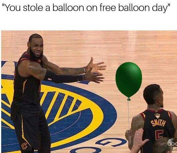 When's free balloon day? - meme