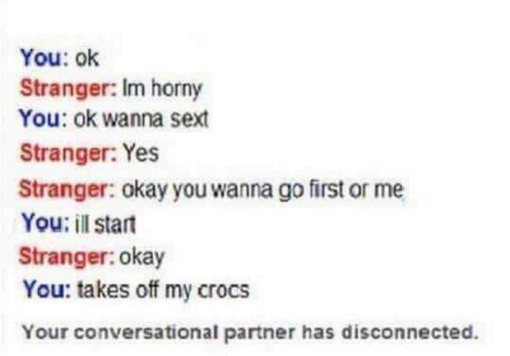 But crocs get me horny - meme
