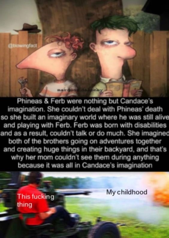 Dark Phineas and Ferb story - meme