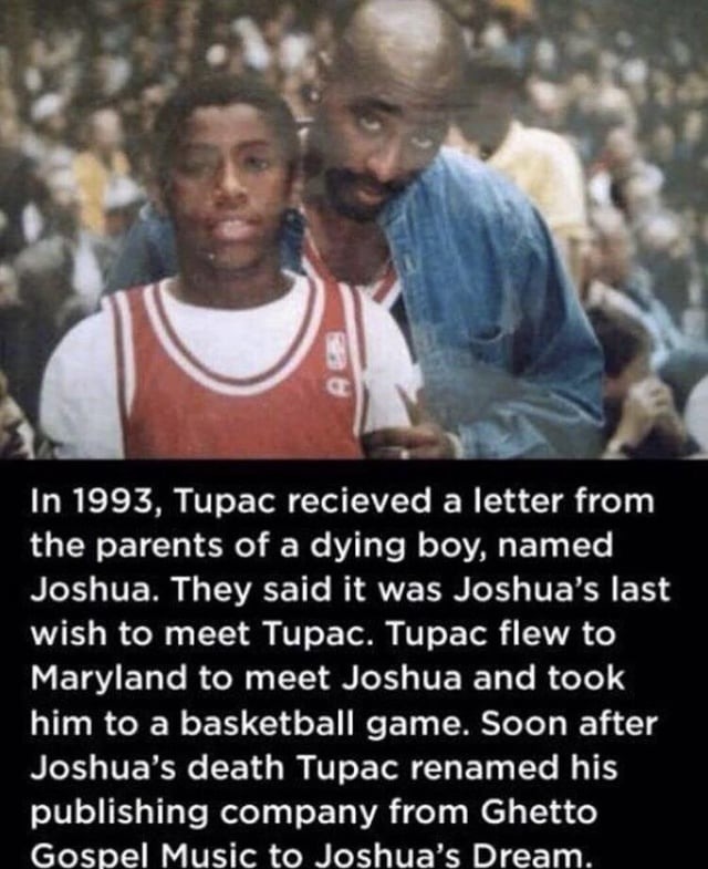 Wholesome story about Tupac - meme