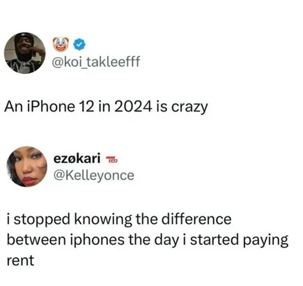 iPhone 12 in 2024? Bro we don’t care anymore - meme