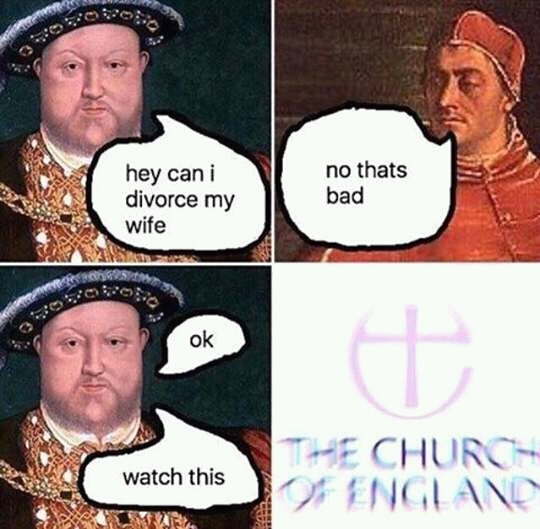 Formação da Igreja Anglicana - meme