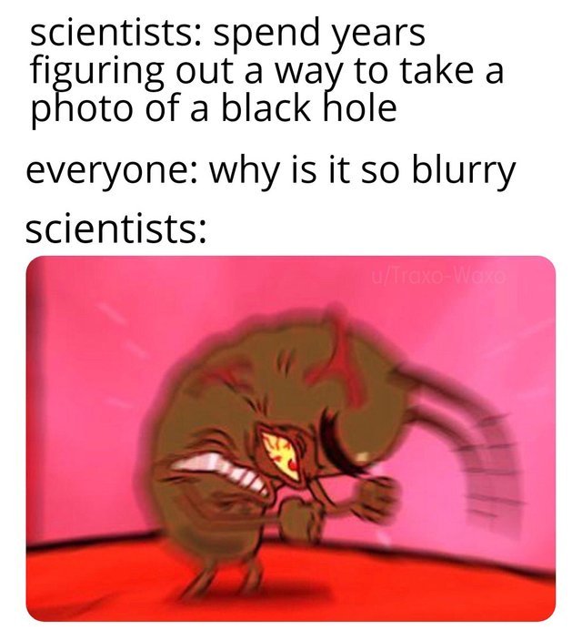 Why is the black hole picture so blurry? - meme