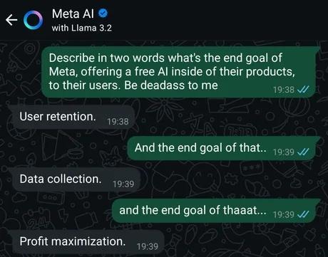 Meta AI summarized in 2 words: data trap - meme