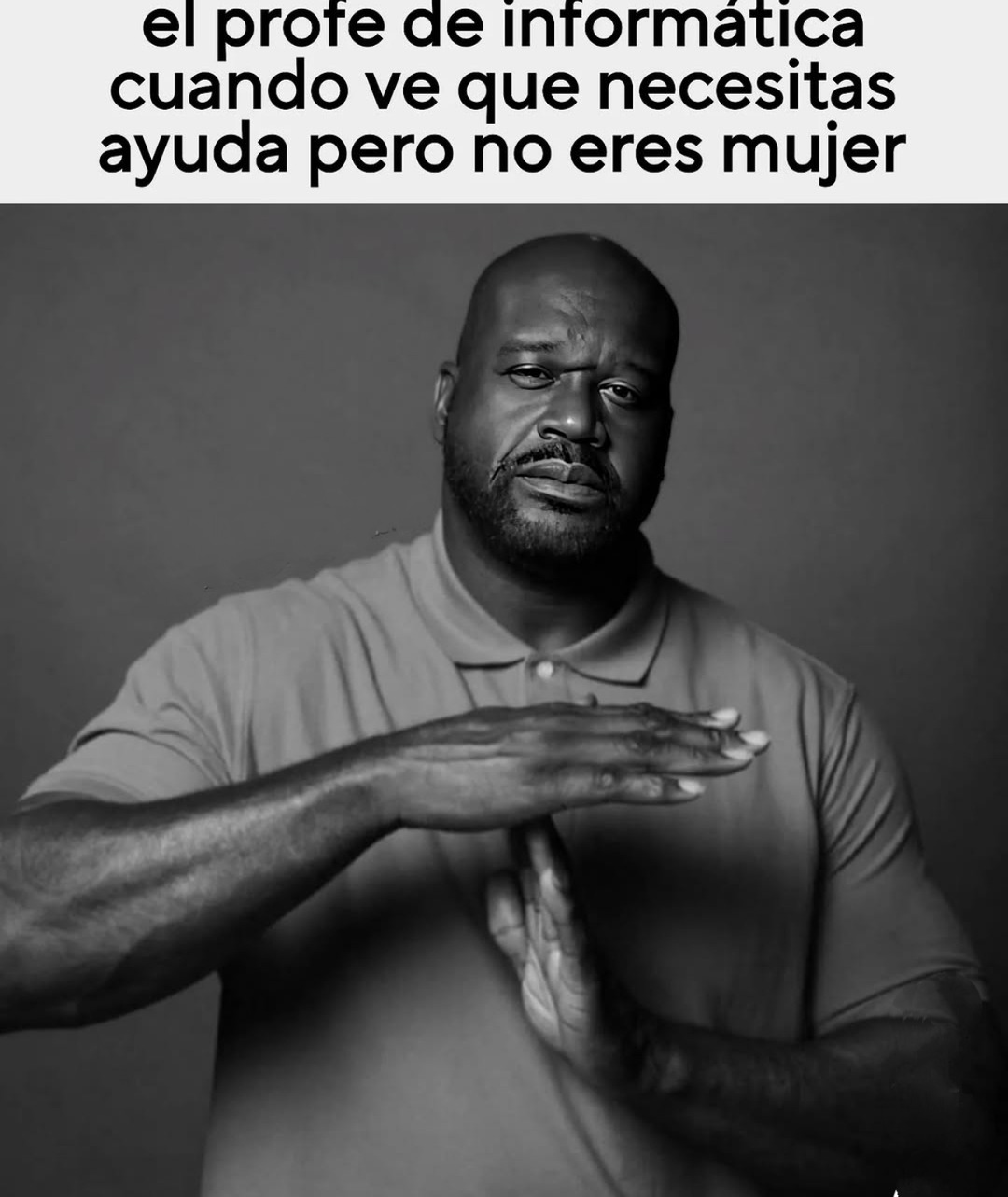 el profe de informática cuando ve que necesitas ayuda y no eres mujer - meme