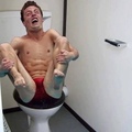 olypic diver photoshopped  on toilet