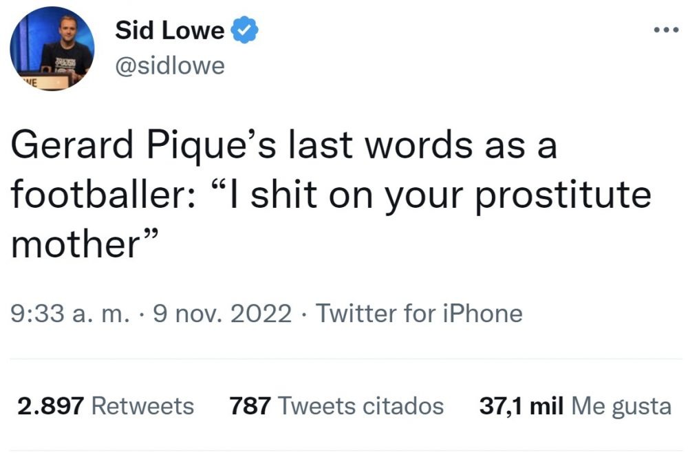 últimas palabras de Gerard Piqué como futbolista en inglés - meme