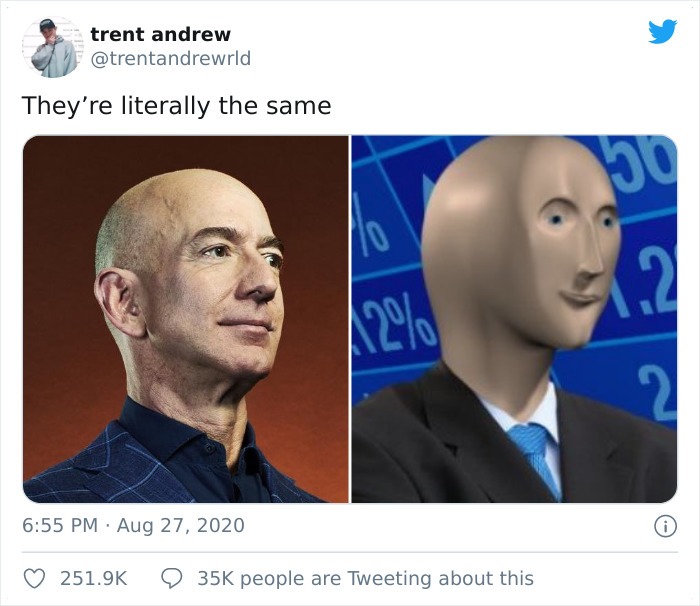 Jeff Bezos and Stonks man? - meme