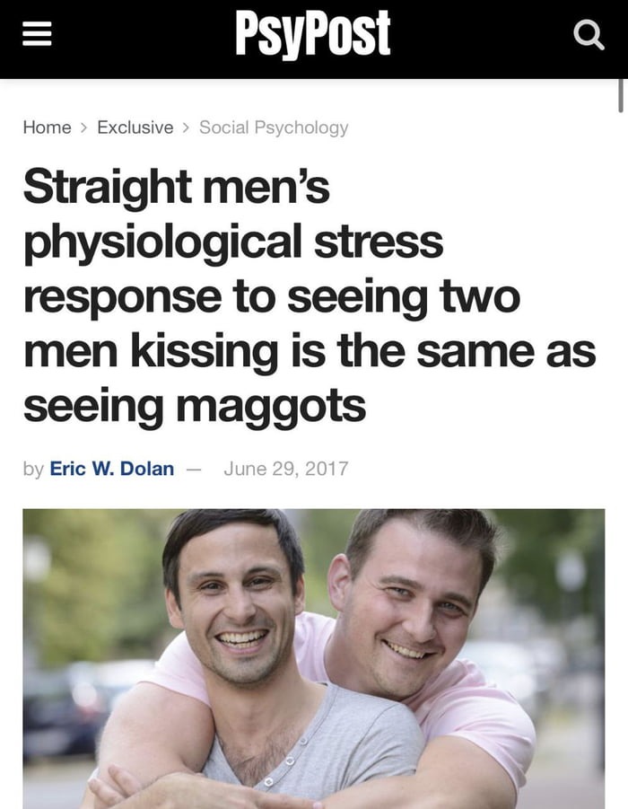 Straight men after seeing gay maggots kiss lol - meme