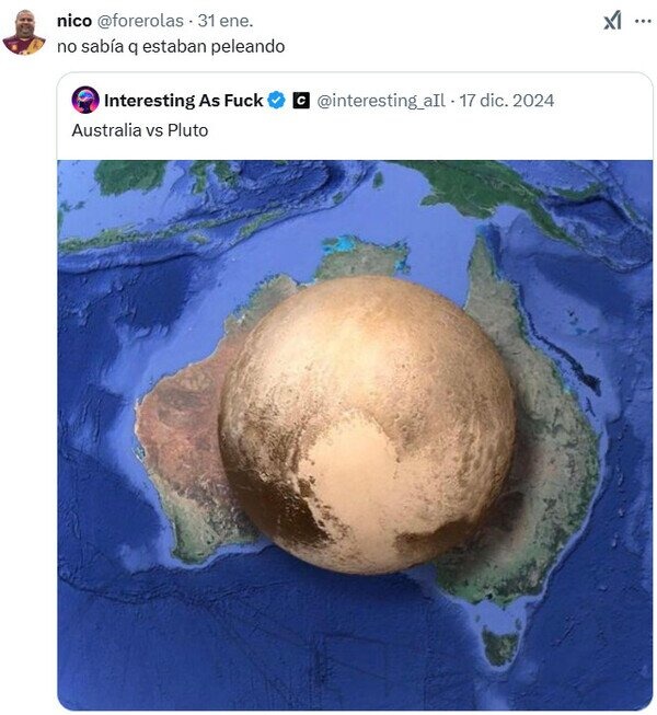 Australia vs Plutón - meme