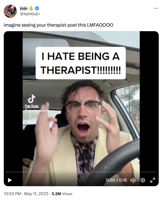 I hate being a therapist meme