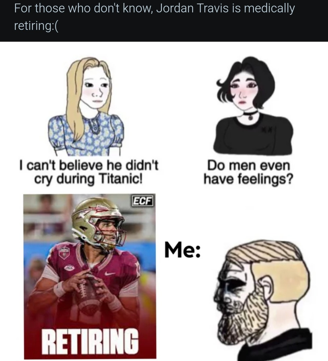 Jordan Travis retiring meme news