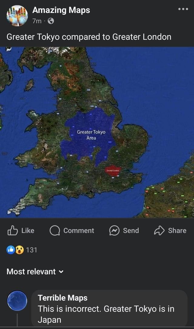 Map says Tokyo is in London. Internet says: try again - meme