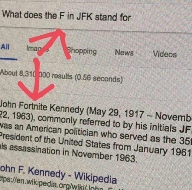 Probably why he got assassinated but fortnite couldn't be stopped - meme