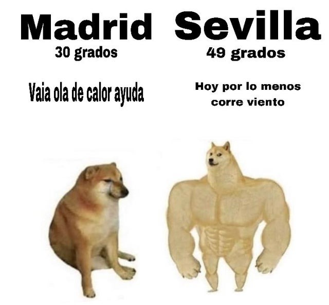 Madrid y Sevilla en la ola de calor - meme
