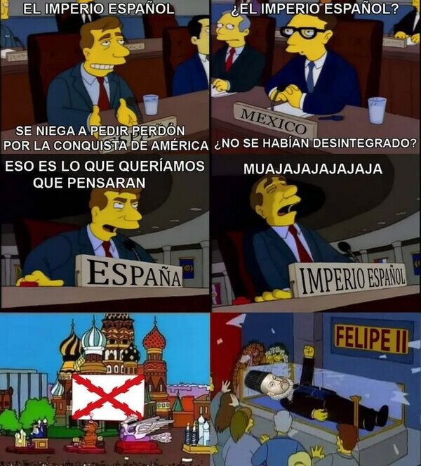 Meme de los Simpsons y el imperio español
