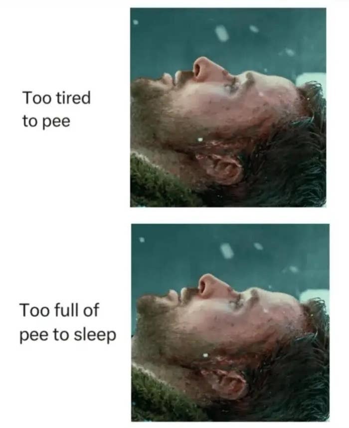 Just roll on your side wpiss in a solo cup then set it on the nightstand and go back to sleep - meme