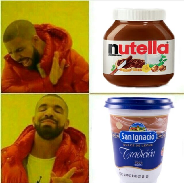 Nutella vs Dulce de leche - meme