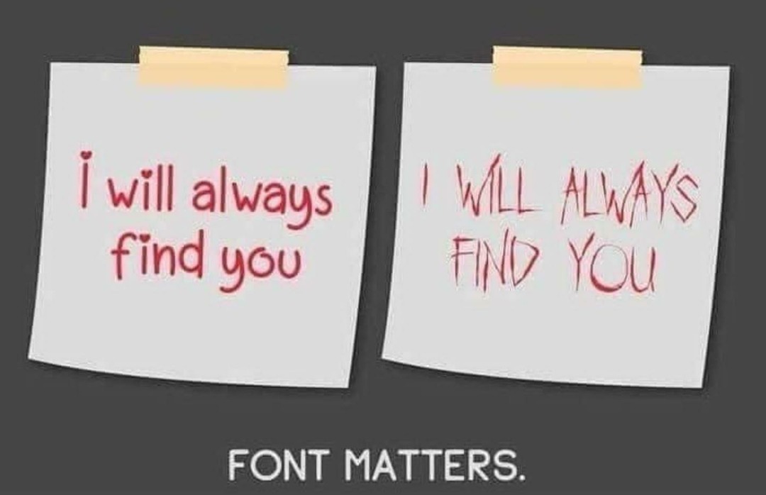 I love you in horror font - meme