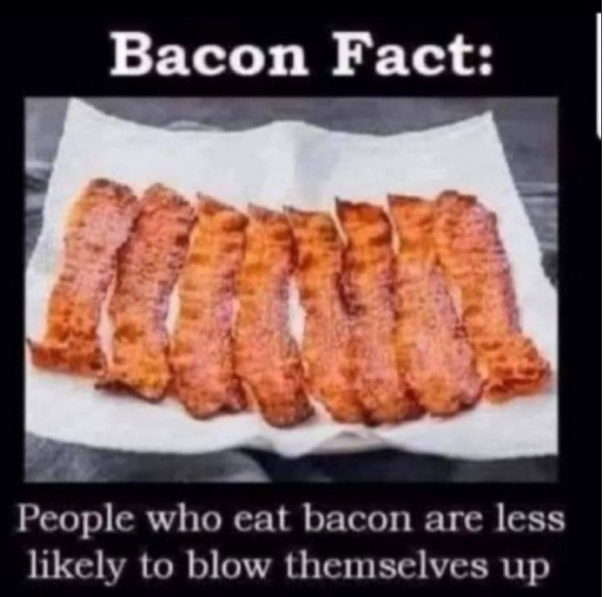 Maybe God made bacon off limits because it is all we'd ever eat? - meme
