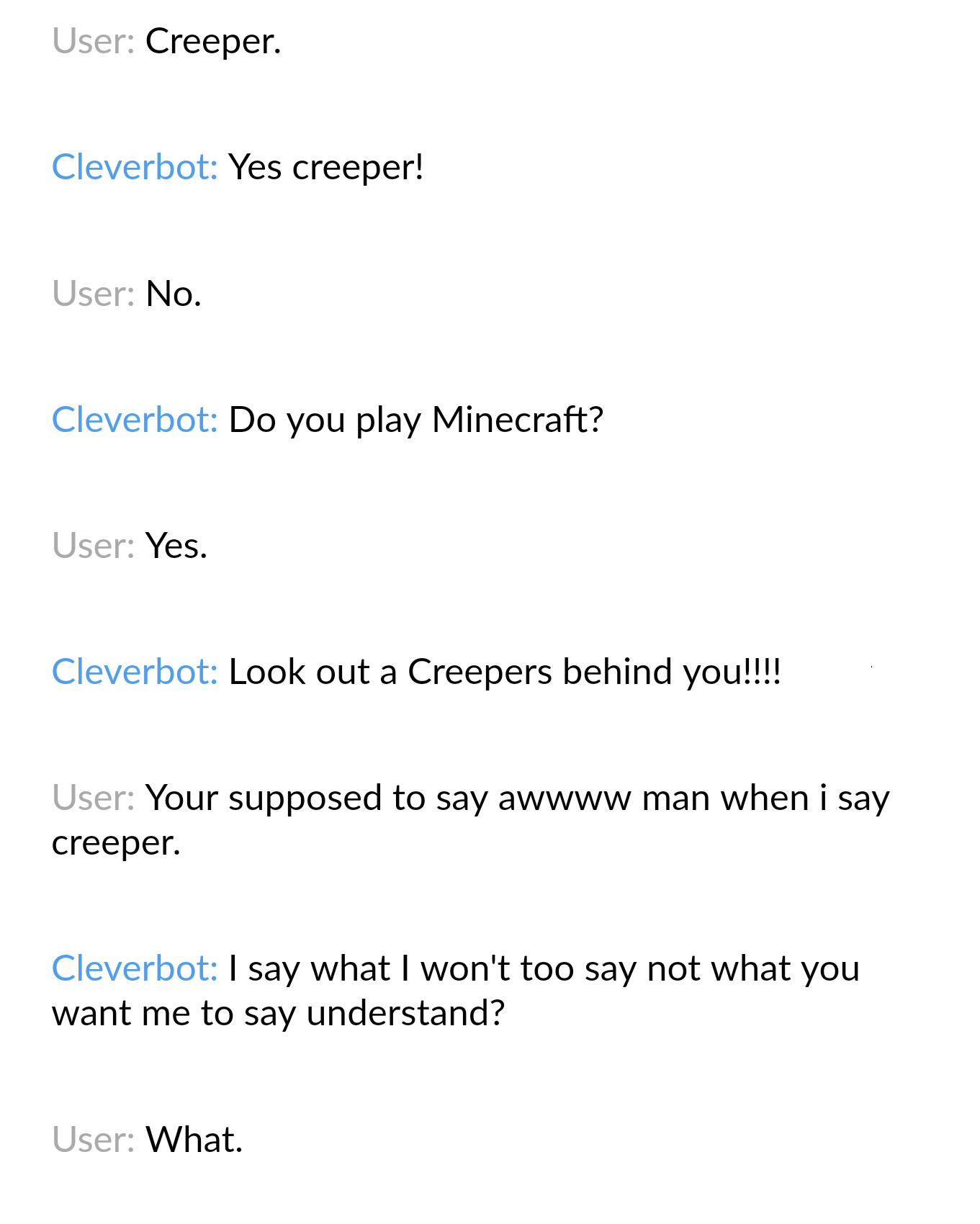 Cleverbot is not clever - meme